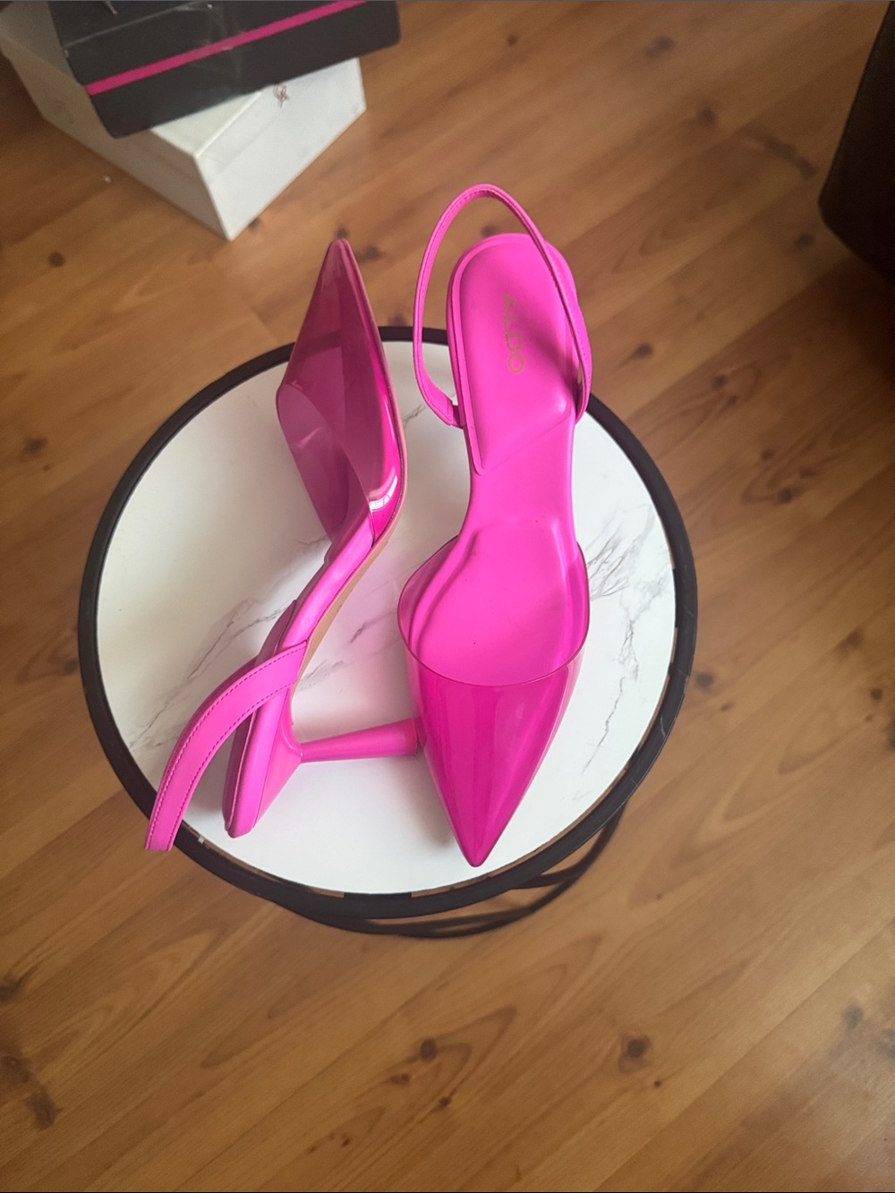 ALDO Hot Pink Pointed Slingback Heels - Picture 3 of 6